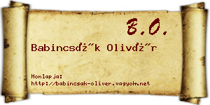 Babincsák Olivér névjegykártya
