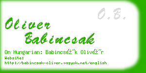 oliver babincsak business card